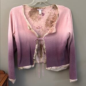Pink Wool/Angora/Nylon feminine sweater
